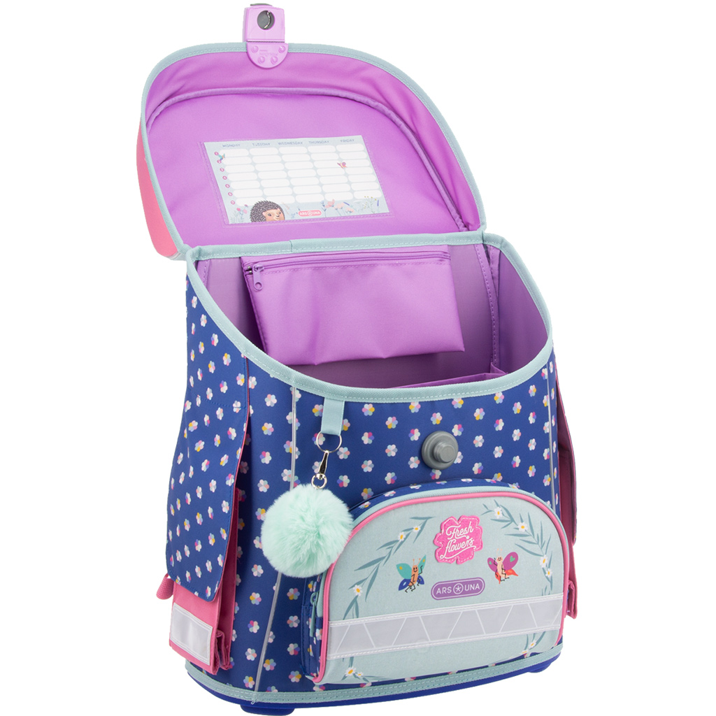 imagen de Ars Una: Mochila escolar con cierre magnético de flores frescas 33x41x24cm 8