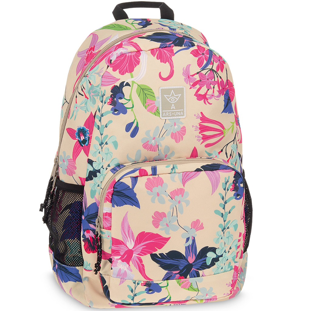imagen de Ars Una: Mochila escolar con flores de playa AU-14, mochila 32x51x25cm 1