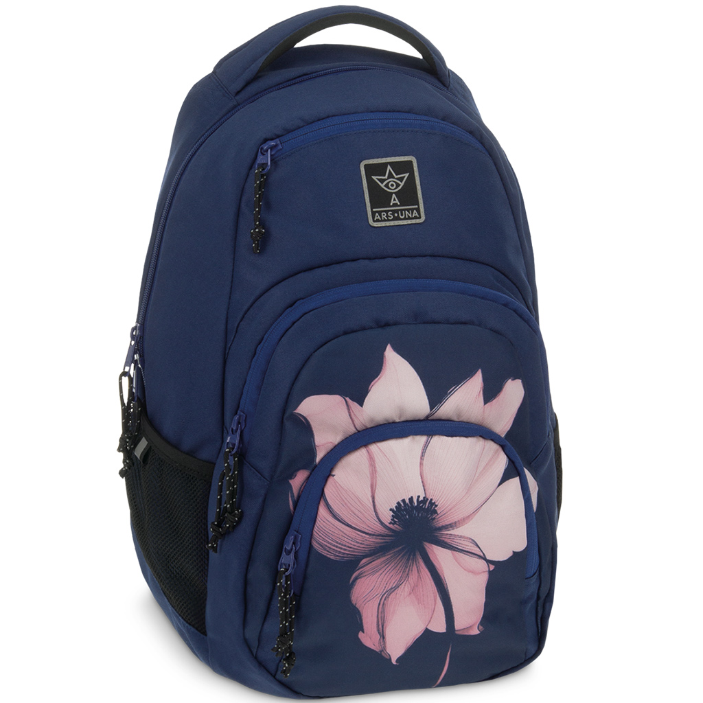imagen de Ars Una: Mochila escolar con flores Pink shade AU-2, 32x46x22cm 1