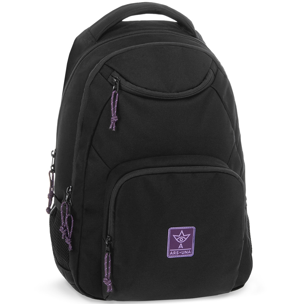 imagen de Ars Una: Mochila escolar Cordura negra-violeta para chicas AU-6 34x45x26cm 1