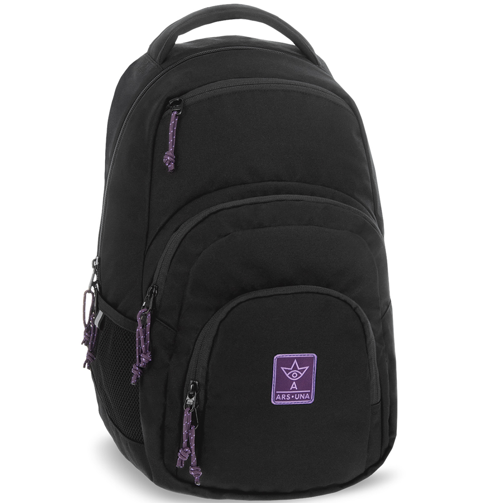 imagen de Ars Una: Mochila escolar Cordura negra-violeta para niñas AU-2 32x46x22cm 1