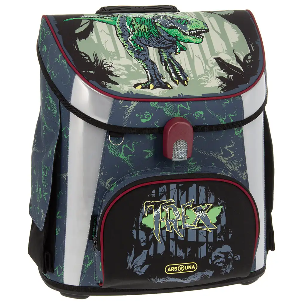 imagen de Ars Una: Mochila escolar ergonómica compacta con cierre magnético T-Rex, mochila 33x41x24cm 1