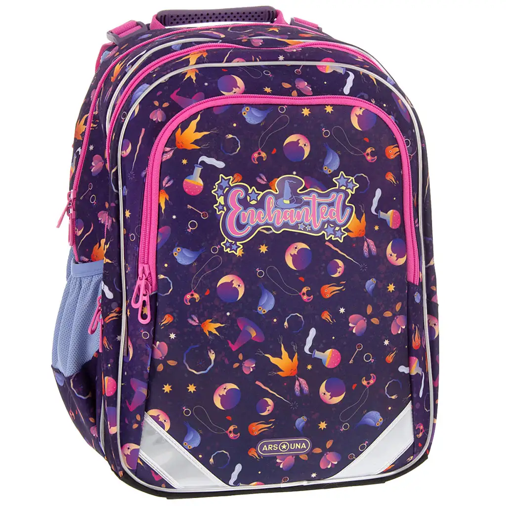imagen de Ars Una: Mochila escolar ergonómica Enchanted con bordes redondeados 34x40x21cm 1