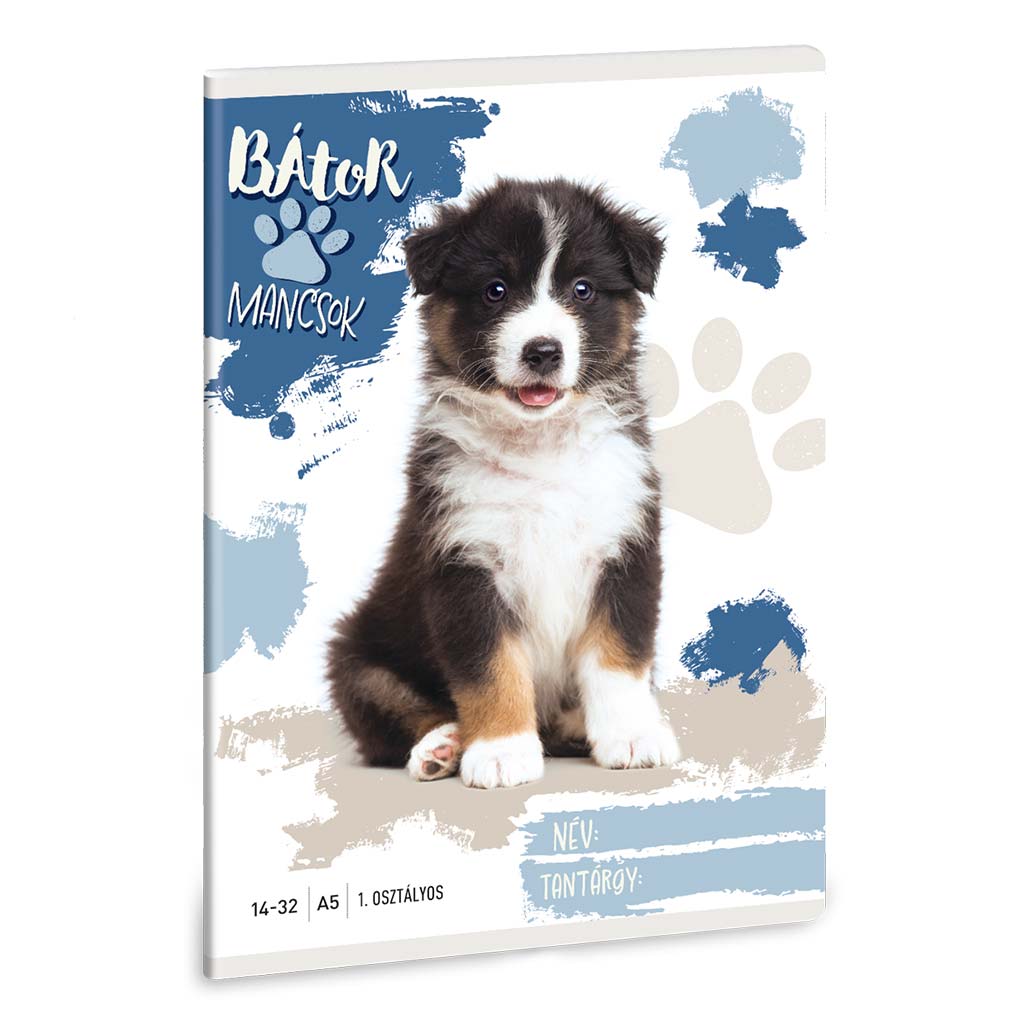imagen de Ars Una: Patas Valientes - Perro Pastor Australiano A/5 Cuaderno de Rayas de 1er Grado 14-32 1