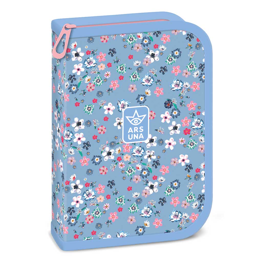 imagen de Ars Una: Pearl Blossom azul estuche de lápices desplegable 12,8x19,3x3,6cm 1