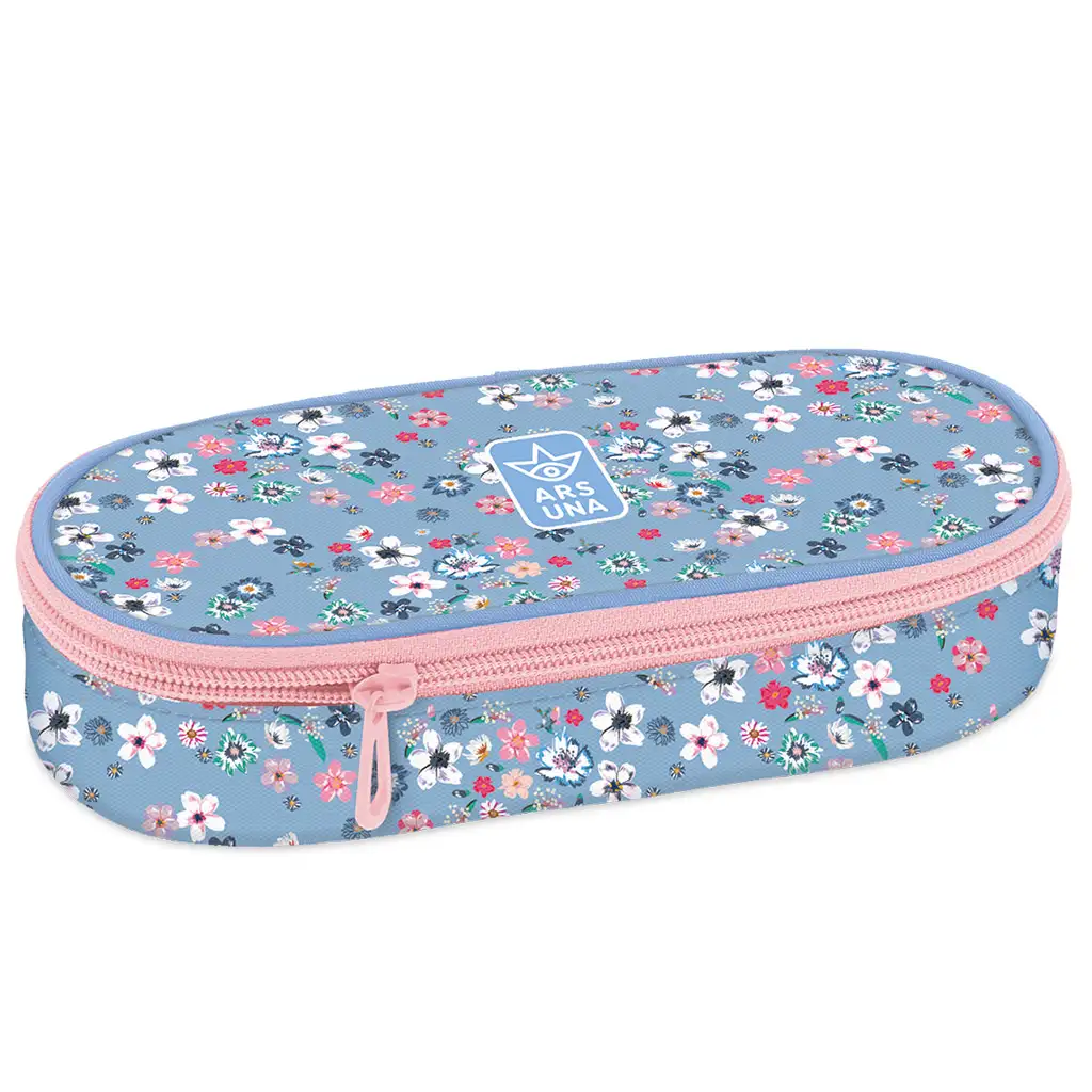 imagen de Ars Una: Pearl Blossom Blue estuche ovalado con flores 23x5,5x9cm 1
