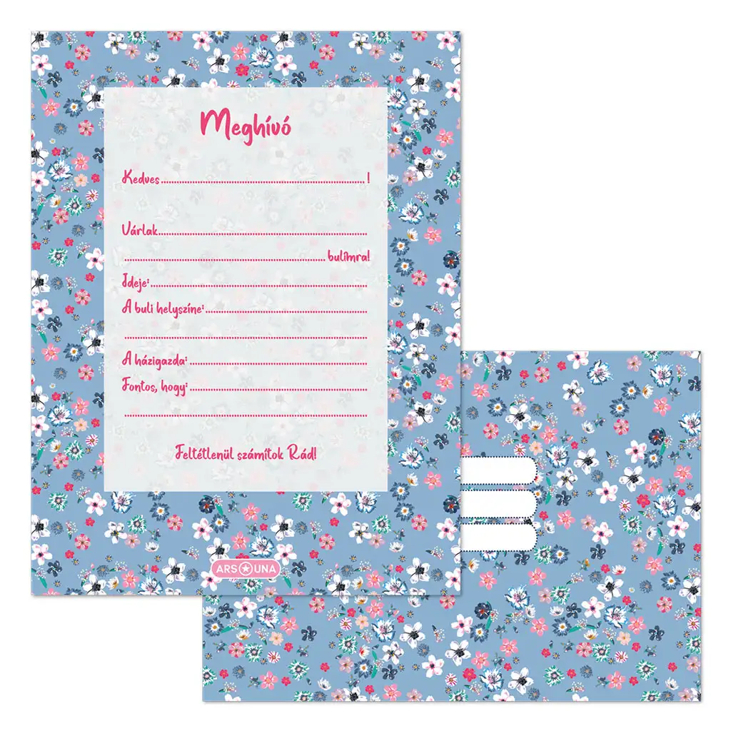imagen de Ars Una: Pearl Blossom Blue set de invitaciones de 10 piezas con sobre 1