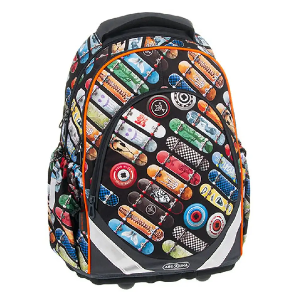 imagen de Ars Una: Rollin Mania patinador anatómico M mochila escolar, mochila 1