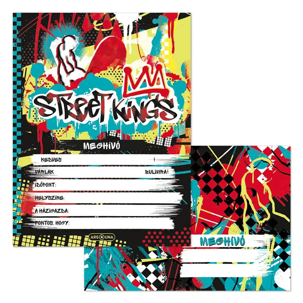 imagen de Ars Una: Street Kings set de invitaciones de 10 piezas con sobre 1