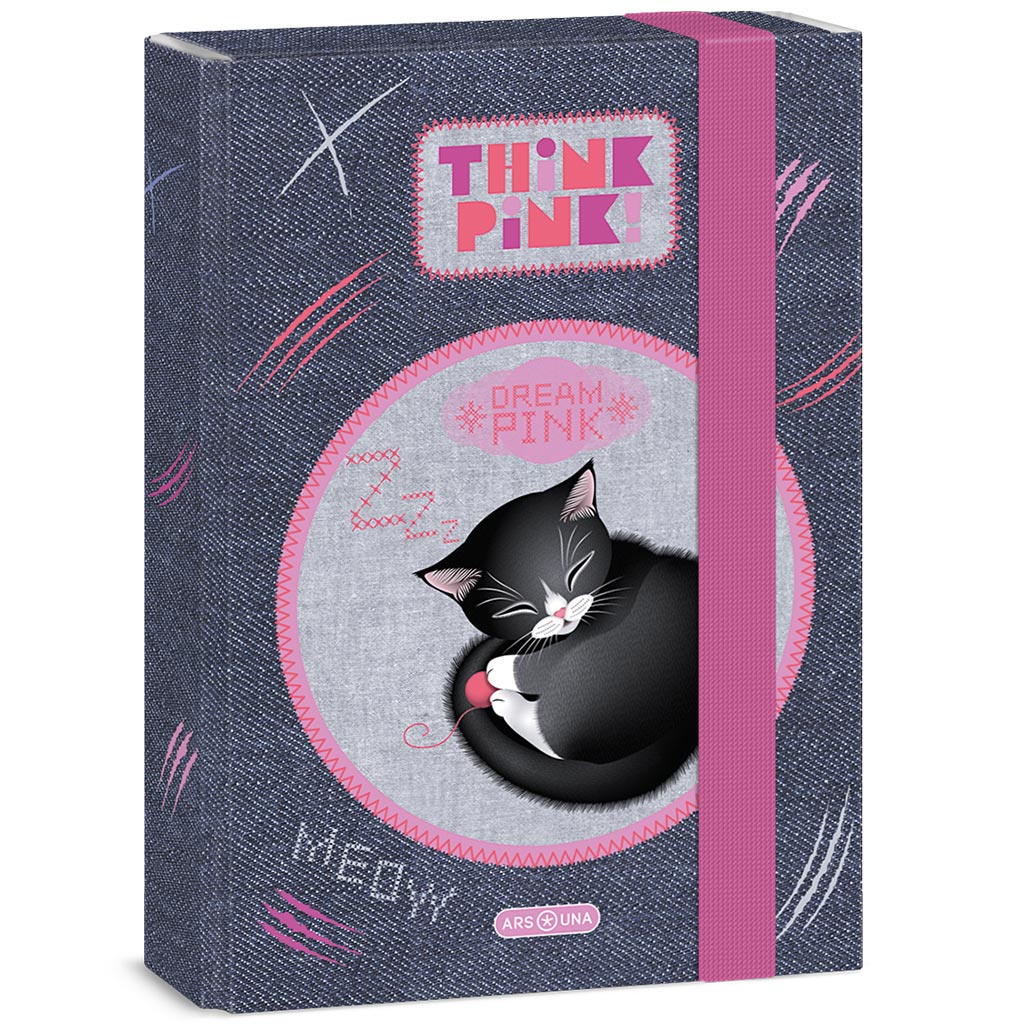 imagen de Ars Una: Think Pink caja de cuadernos con gatos A/5 1