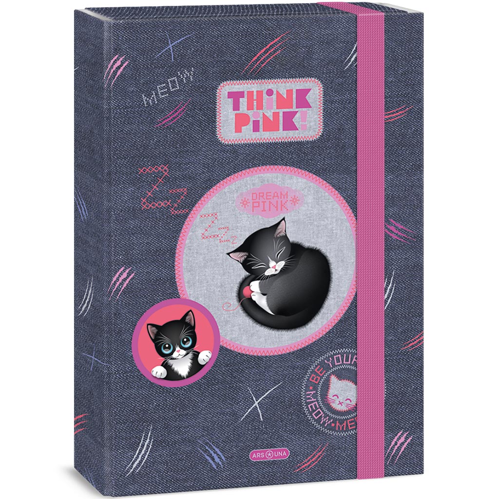imagen de Ars Una: Think Pink caja de cuadernos linda con gatos A/4 1