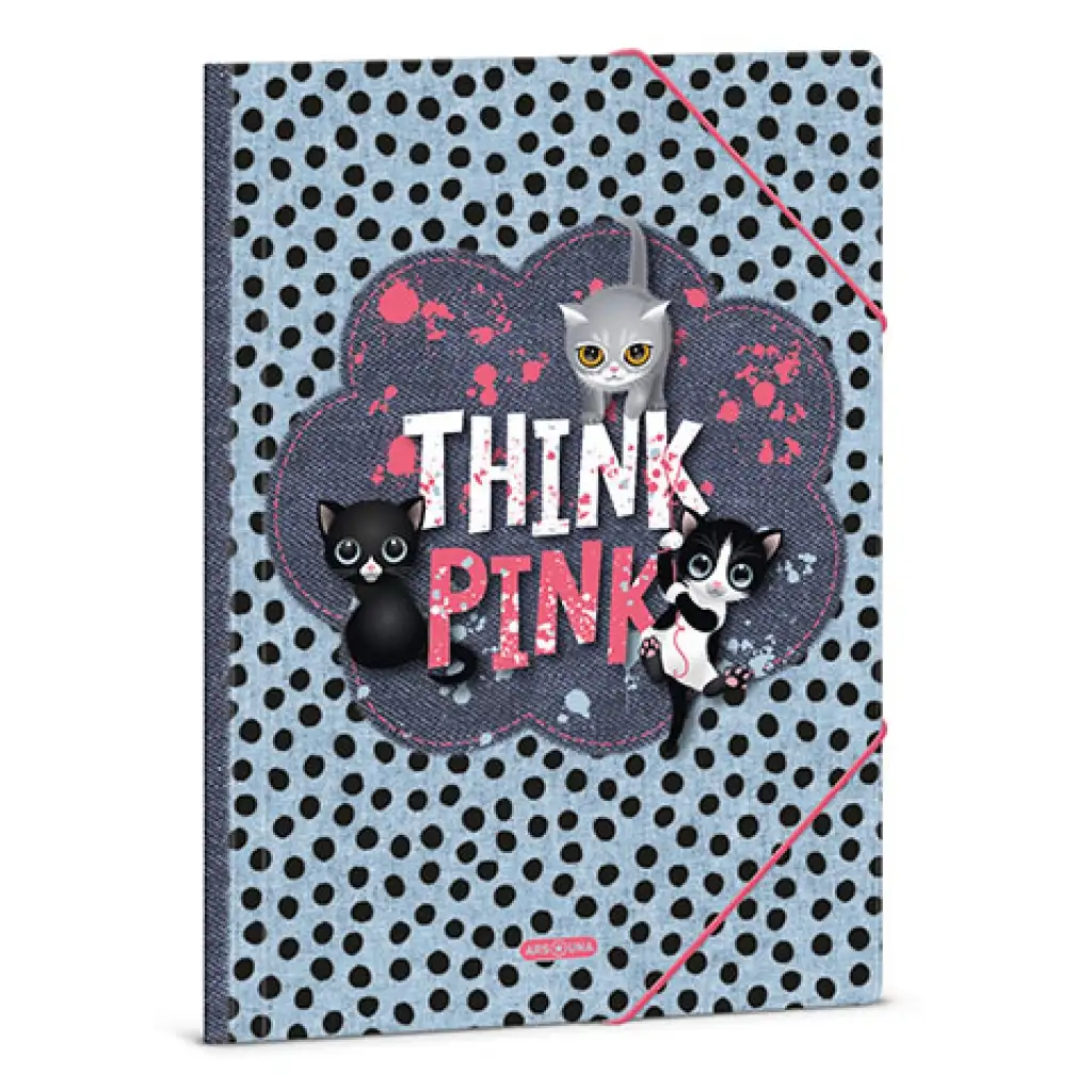 imagen de Ars Una: Think Pink carpeta con diseño de gatos A/4 1