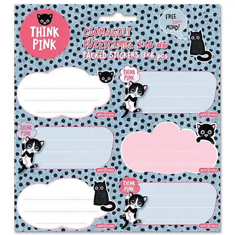 imagen de Ars Una: Think Pink etiqueta de cuaderno empaquetada 3x6 unidades 1