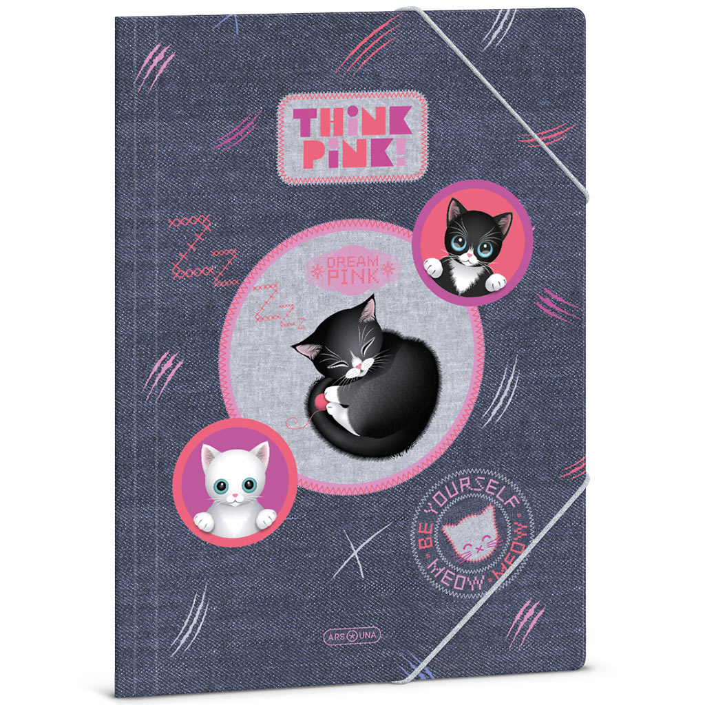 imagen de Ars Una: Think Pink lindo dossier con gatos tamaño A/4 1