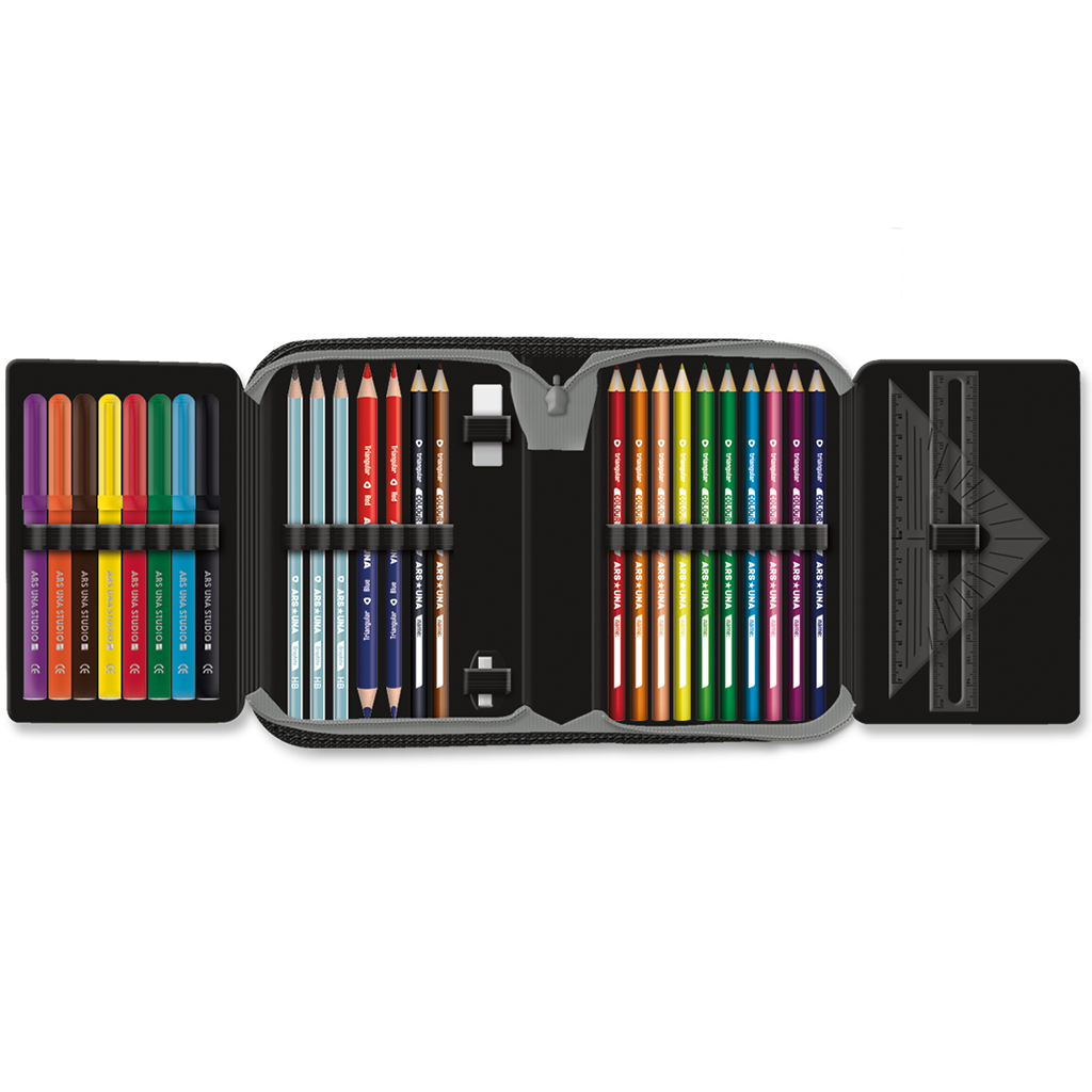 imagen de Ars Una: Wild in the dark estuche de lápices con leones desplegable 12,8x19,3x3,6cm 2