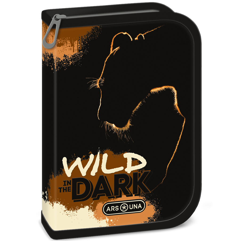 imagen de Ars Una: Wild in the dark estuche de lápices con leones desplegable 12,8x19,3x3,6cm 1