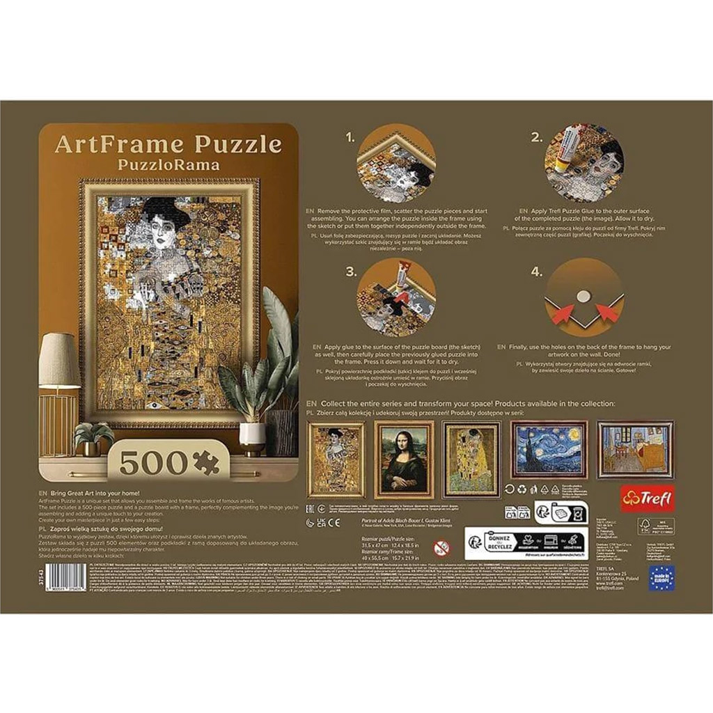 imagen de ArtFrame: Gustav Klimt - Adele Bloch-Bauer I. Puzzle de 500 piezas con marco - Trefl 3