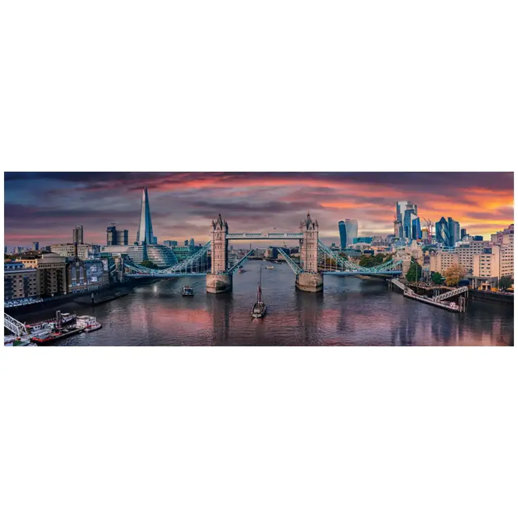 imagen de Atardecer en el Támesis HQC 1000 piezas rompecabezas panorámico con póster - Clementoni 2