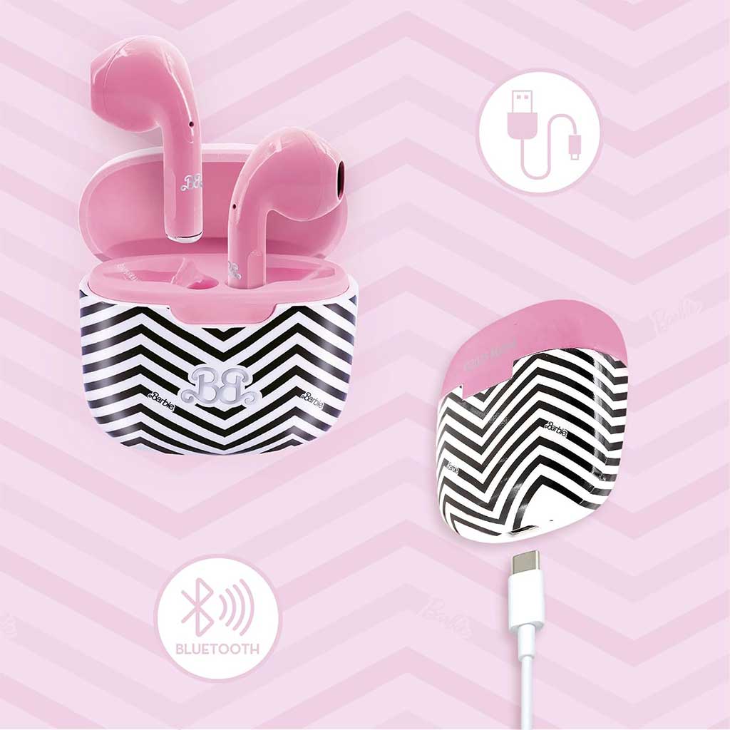 imagen de Auriculares Bluetooth rosa inalámbricos Barbie - Lisciani 3