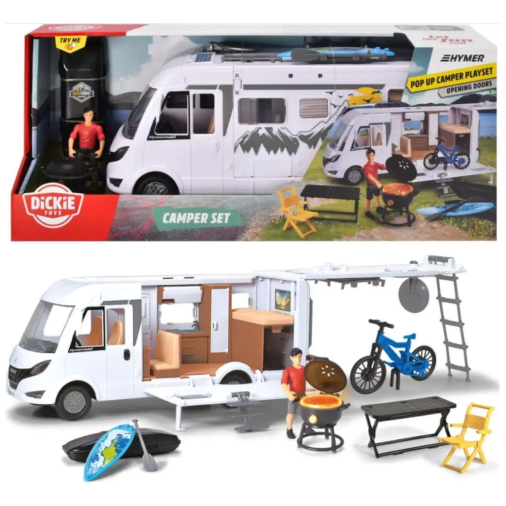imagen de Autocaravana Hymer Camping Van con accesorios 30cm - Dickie Toys 6