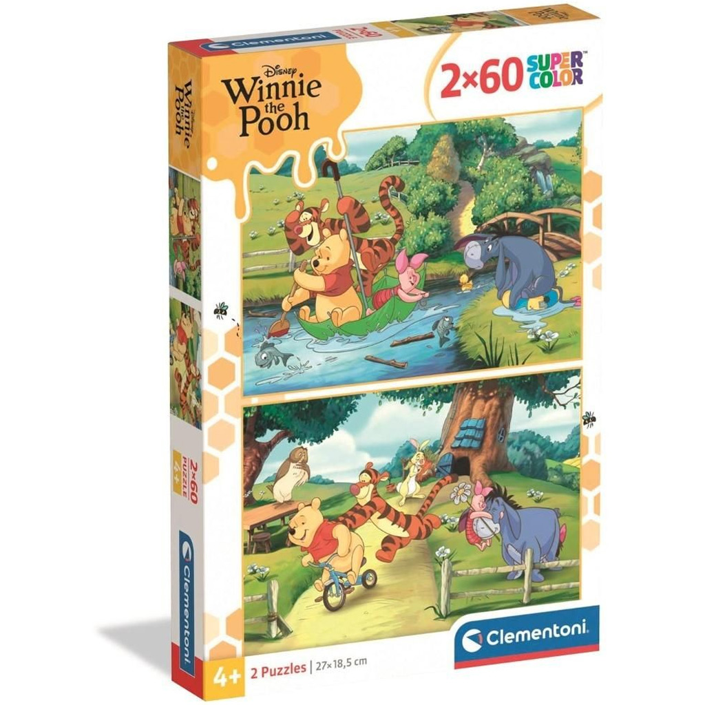 imagen de Aventuras de Winnie the Pooh 2x60 piezas Supercolor puzzle - Clementoni 1