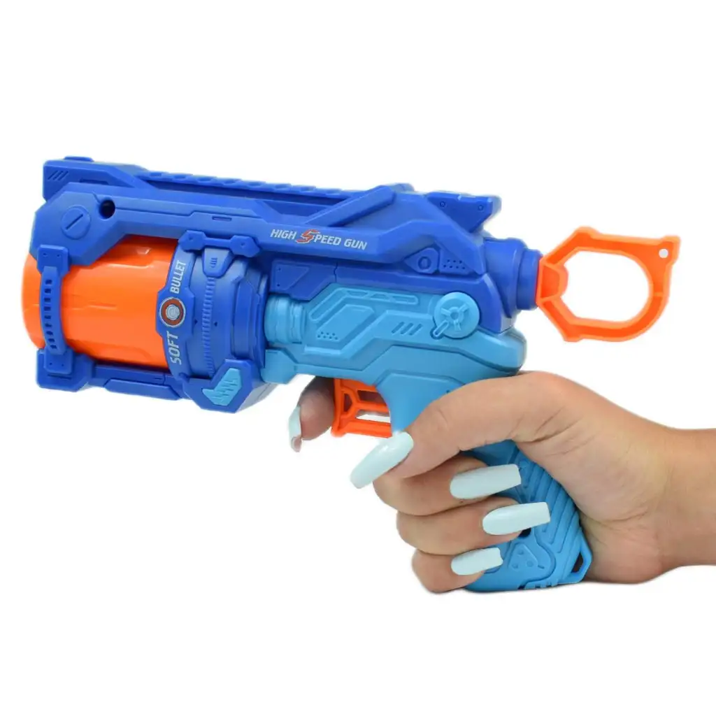 imagen de Bala de espuma: arma de tiro manual Reflex 4 con cargador rotativo y diana de 22cm 6