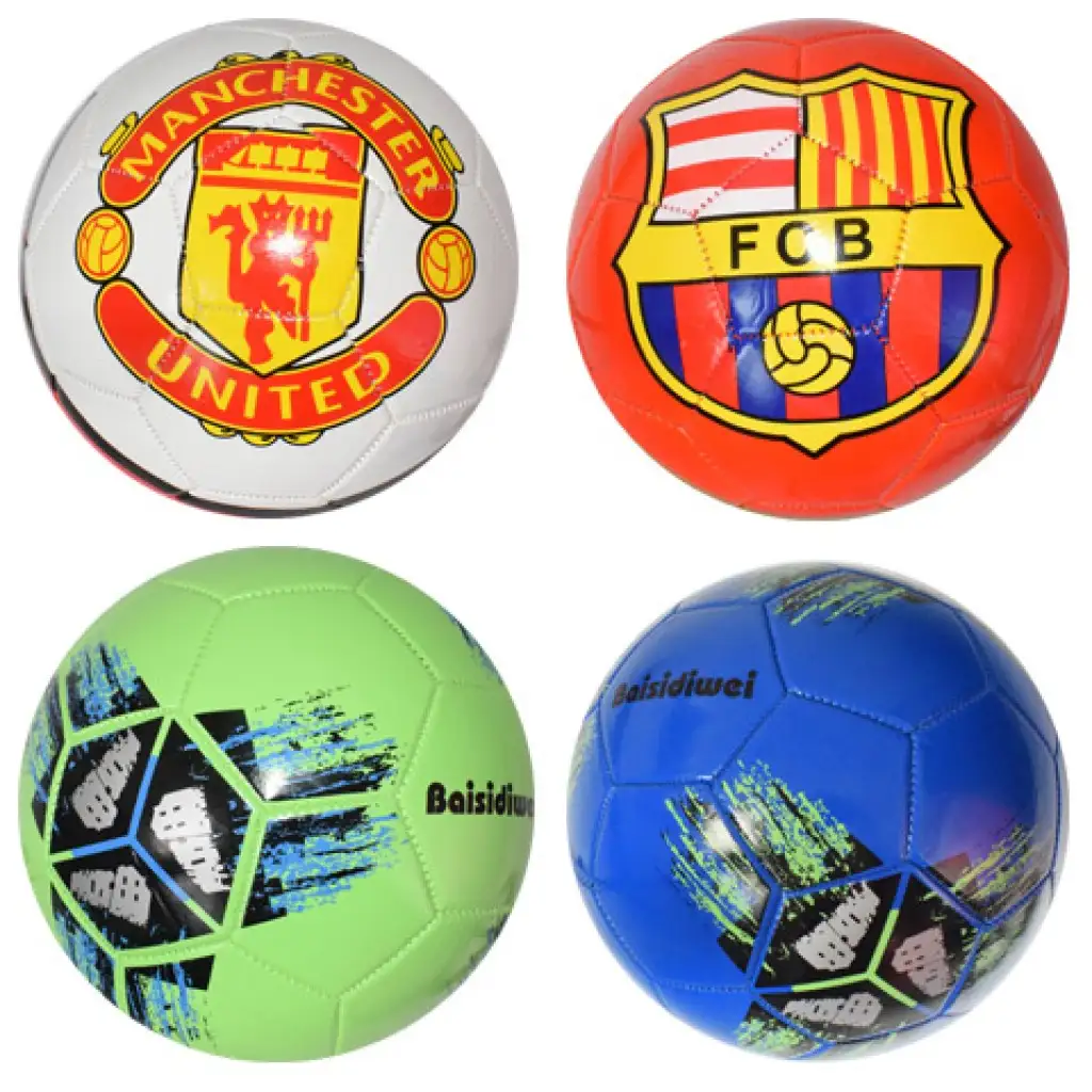 imagen de Balón de fútbol de cuero sintético con diseño de cruz colorido de 23cm 5