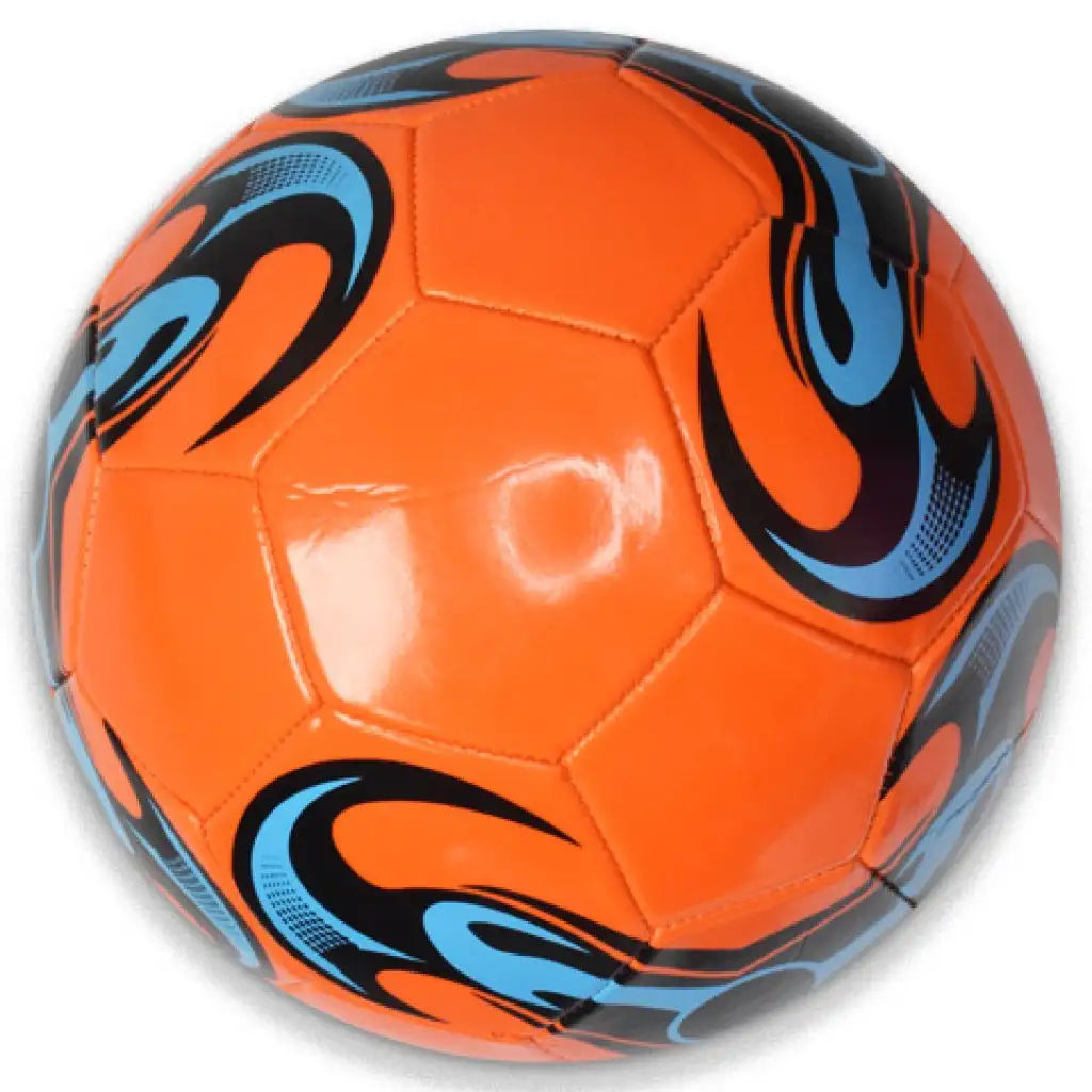 imagen de Balón de fútbol de cuero sintético con estampado colorido en varias versiones de 22 cm 2