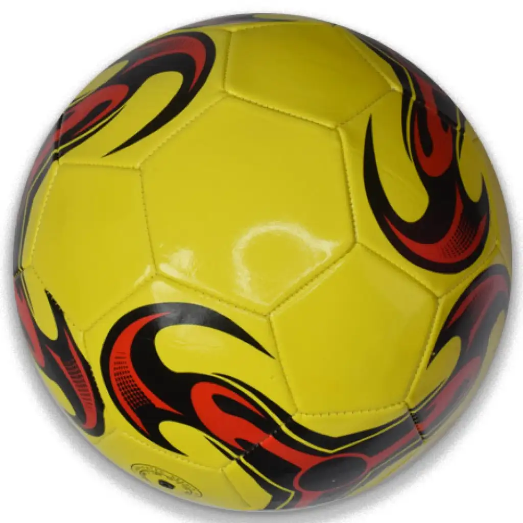 imagen de Balón de fútbol de cuero sintético con estampado colorido en varias versiones de 22 cm 3