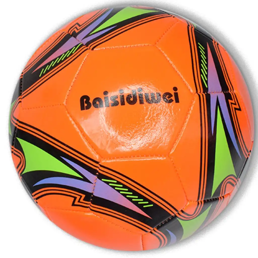 imagen de Balón de fútbol de cuero sintético de color neón en varias versiones de 23 cm 1