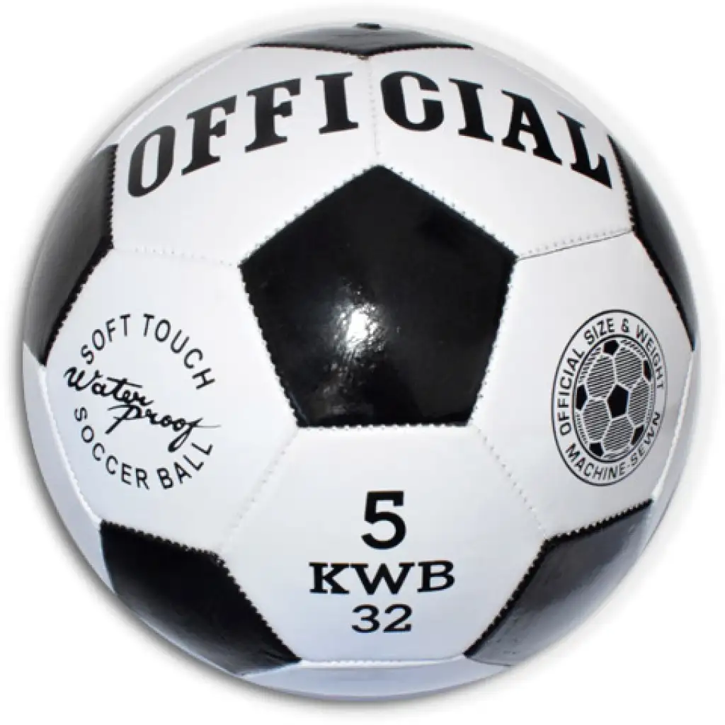 imagen de Balón de fútbol de cuero sintético en color negro y blanco de 23 cm 1