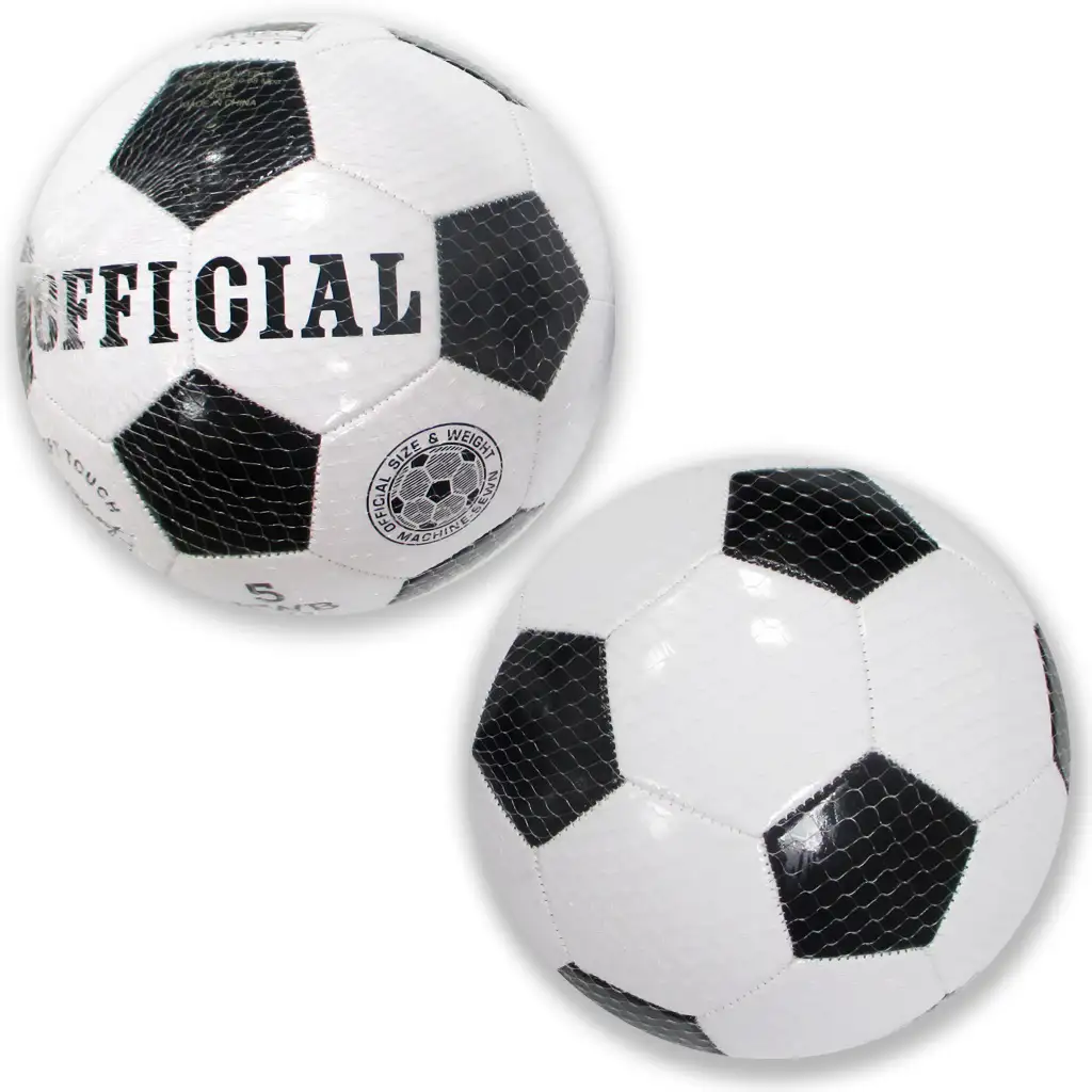 imagen de Balón de fútbol de cuero sintético tradicional de 23 cm 1