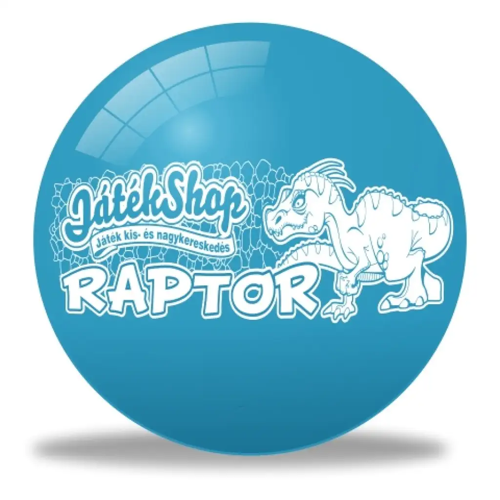 imagen de Balón de goma azul de dinosaurio Raptor de 22 cm 1