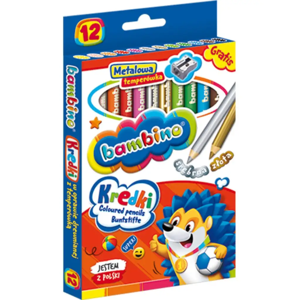 imagen de Bambino: Jumbo juego de lápices de colores de 12 piezas con sacapuntas 4