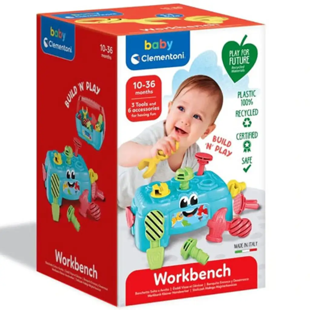 imagen de Banco de trabajo y caja de herramientas 2 en 1 con herramientas - Clementoni baby 1