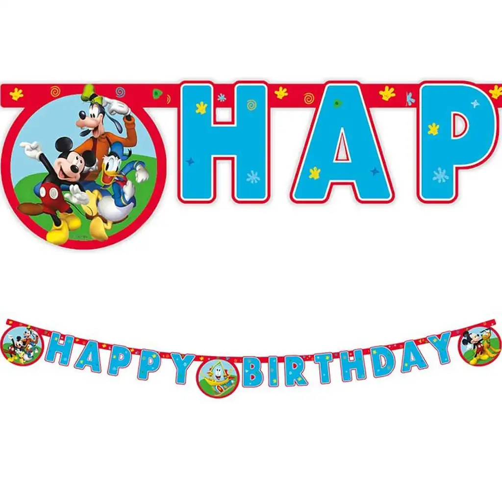 imagen de Banner de fiesta de cumpleaños de Mickey Mouse 200cm 1