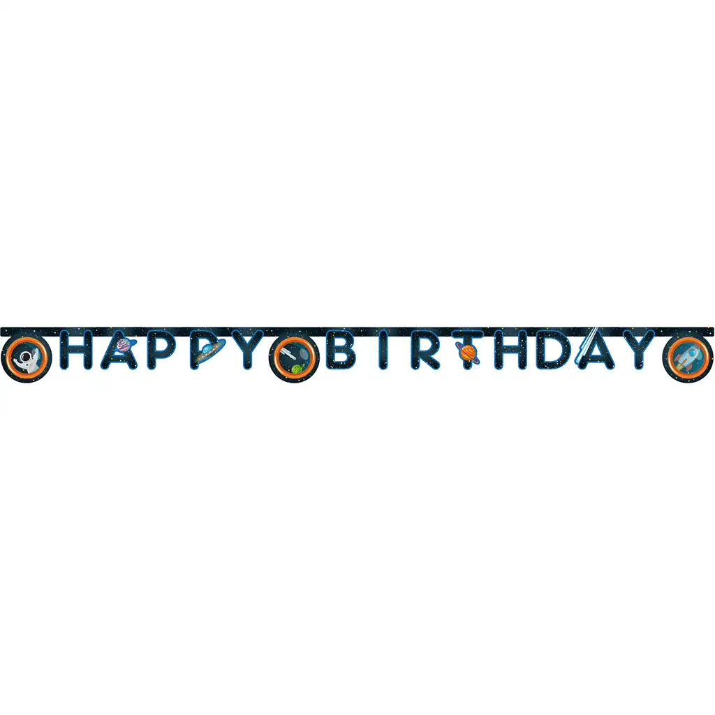 imagen de Banner de fiesta de cumpleaños "Happy Birthday" de aventura espacial 1