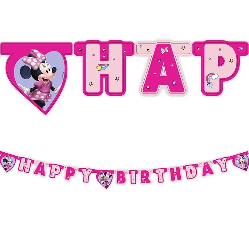 imagen de Banner de fiesta de "Feliz Cumpleaños" de Minnie Mouse y Daisy de 200cm 1