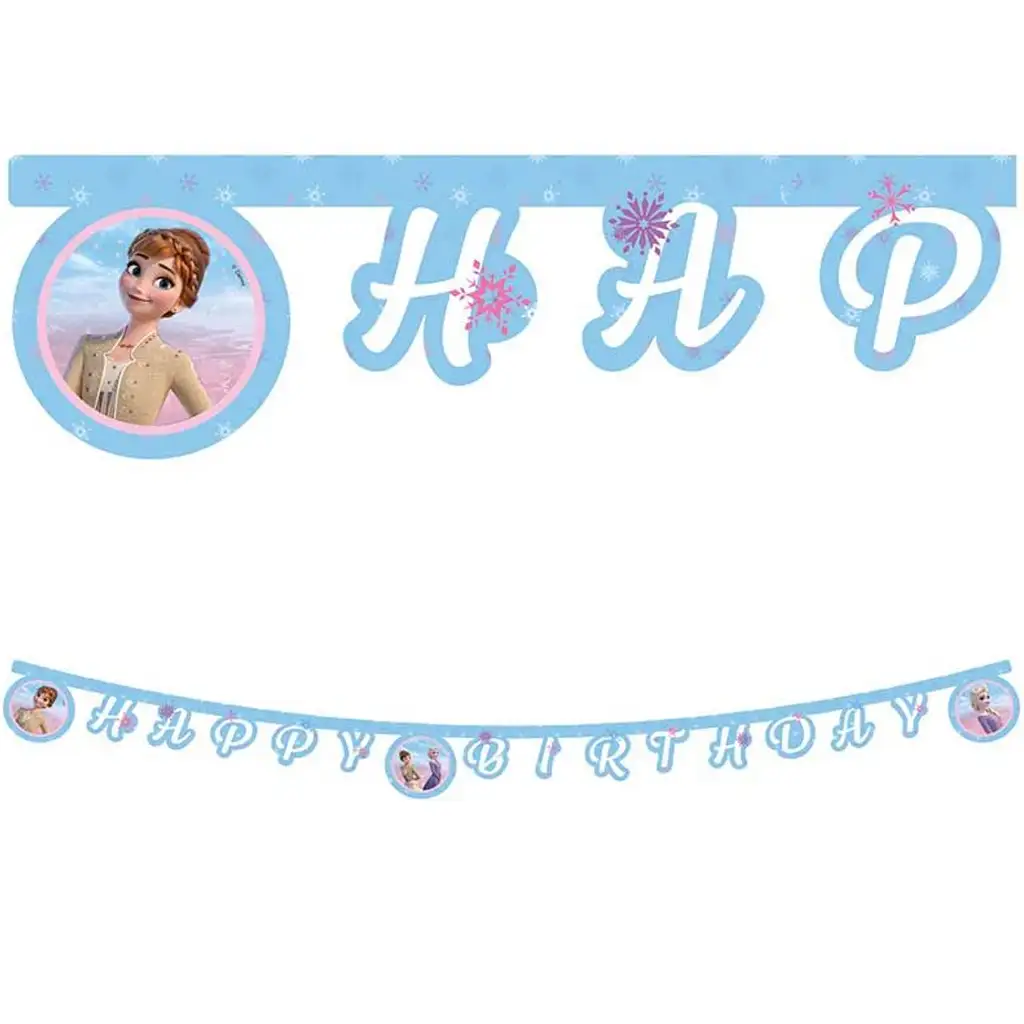 imagen de Banner de fiesta "Happy Birthday" de Frozen 2 de 200 cm 1