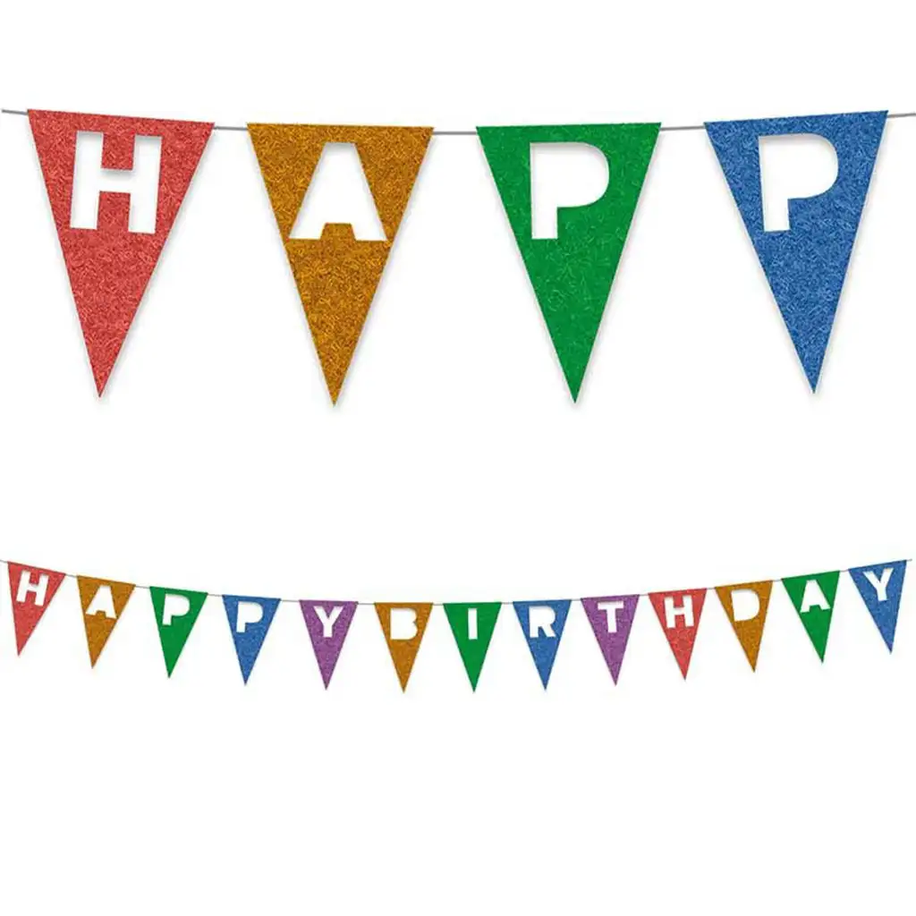 imagen de Banner reutilizable de colores con la inscripción Happy Birthday de 200 cm 1