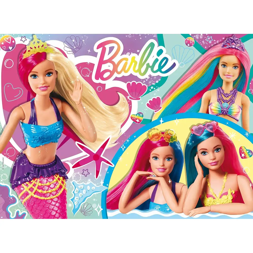 imagen de Barbie amigos sirenas mágicos rompecabezas de 48 piezas 35x25cm - Lisciani 2
