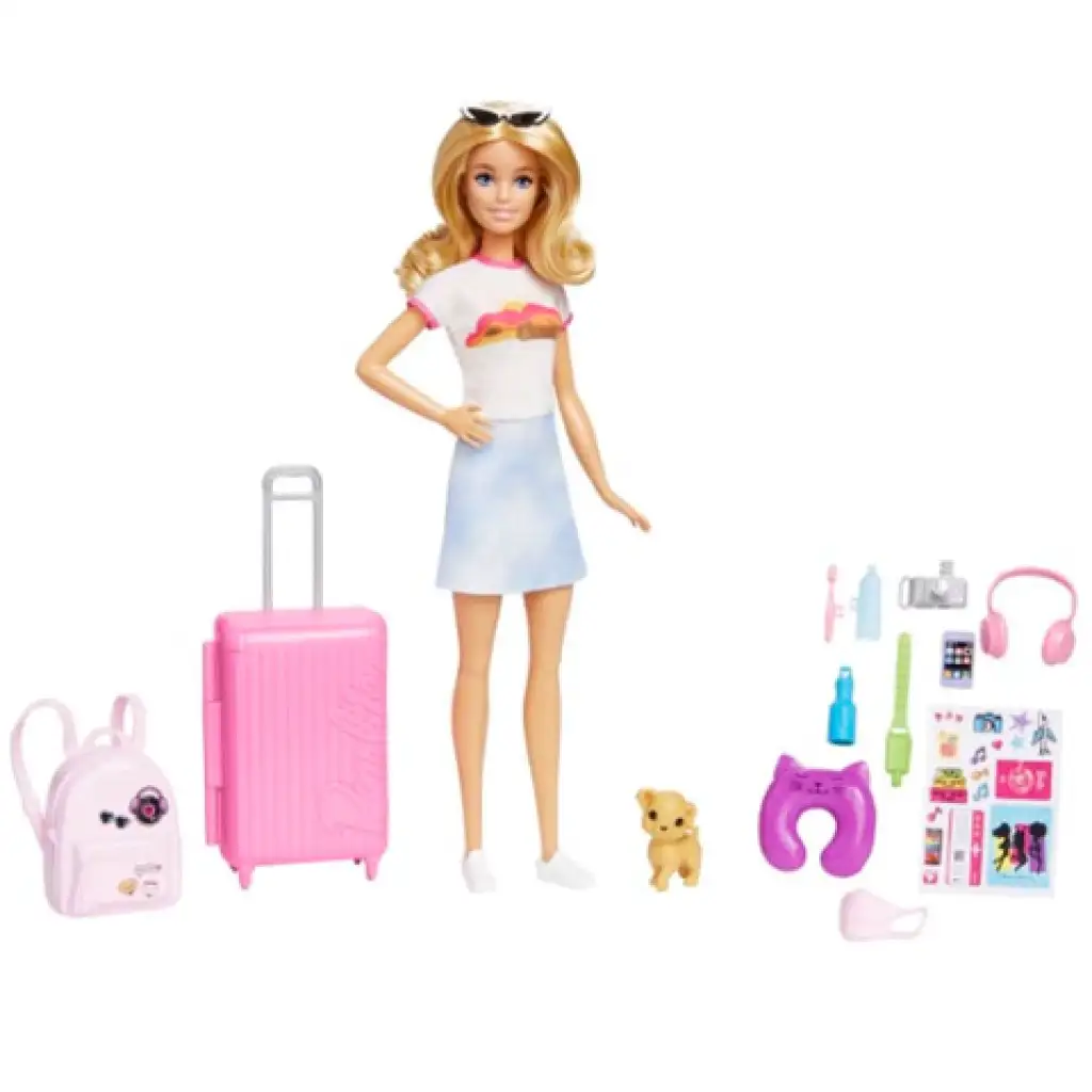 imagen de Barbie®: Aventuras en la Casa de Ensueño muñeca Barbie viajera con accesorios - Mattel 3