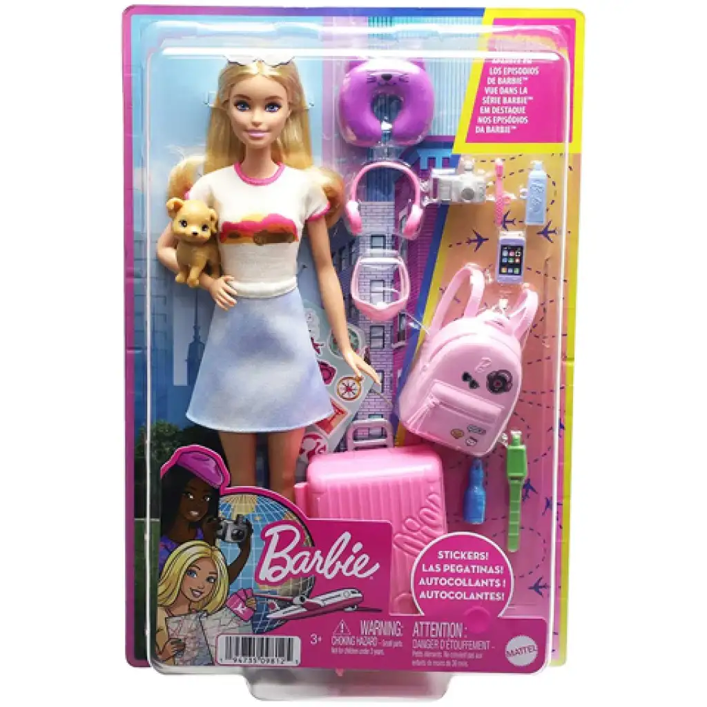 imagen de Barbie®: Aventuras en la Casa de Ensueño muñeca Barbie viajera con accesorios - Mattel 1