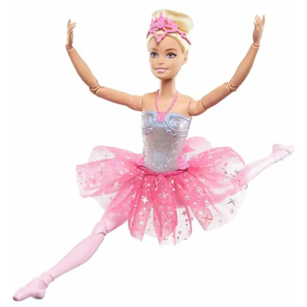 imagen de Barbie®: Bailarina Arcoíris Brillante con cabello rubio y luz - Mattel 3