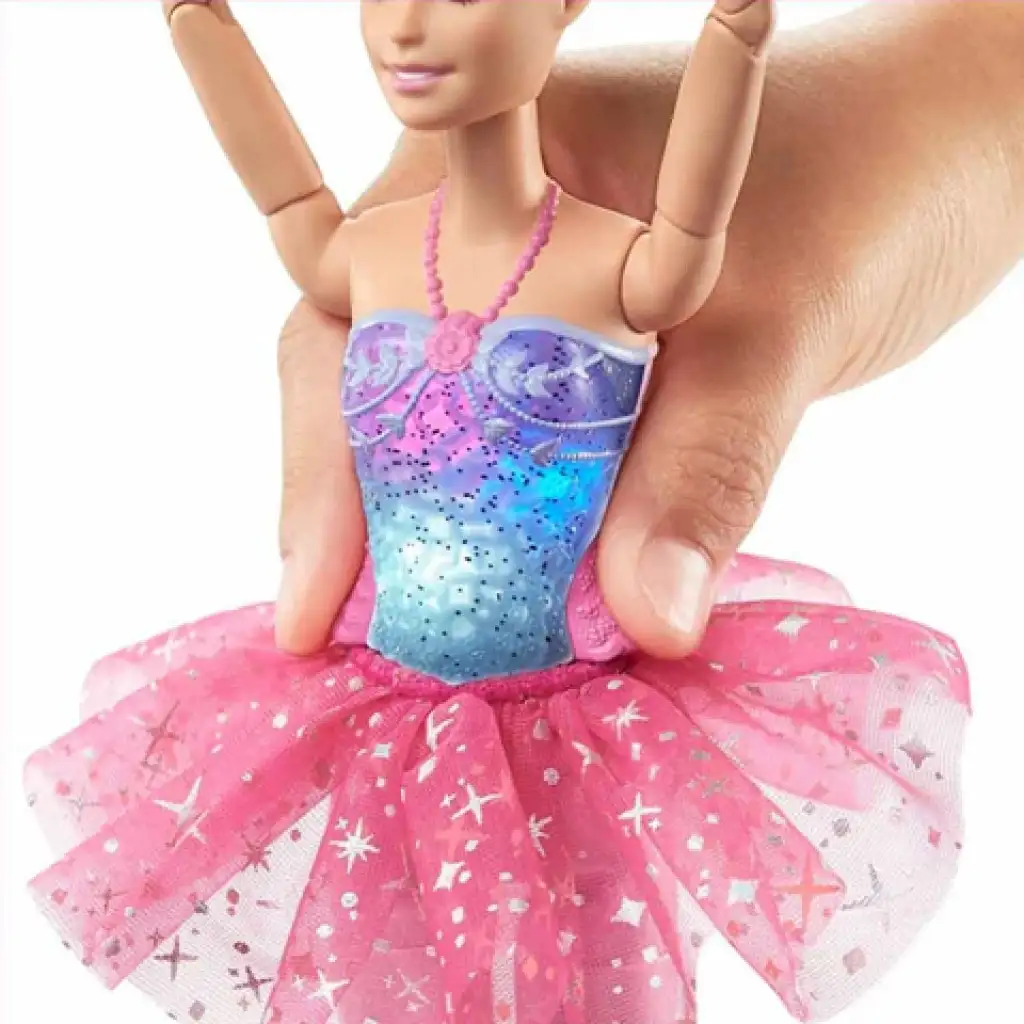 imagen de Barbie®: Bailarina Arcoíris Brillante con cabello rubio y luz - Mattel 4