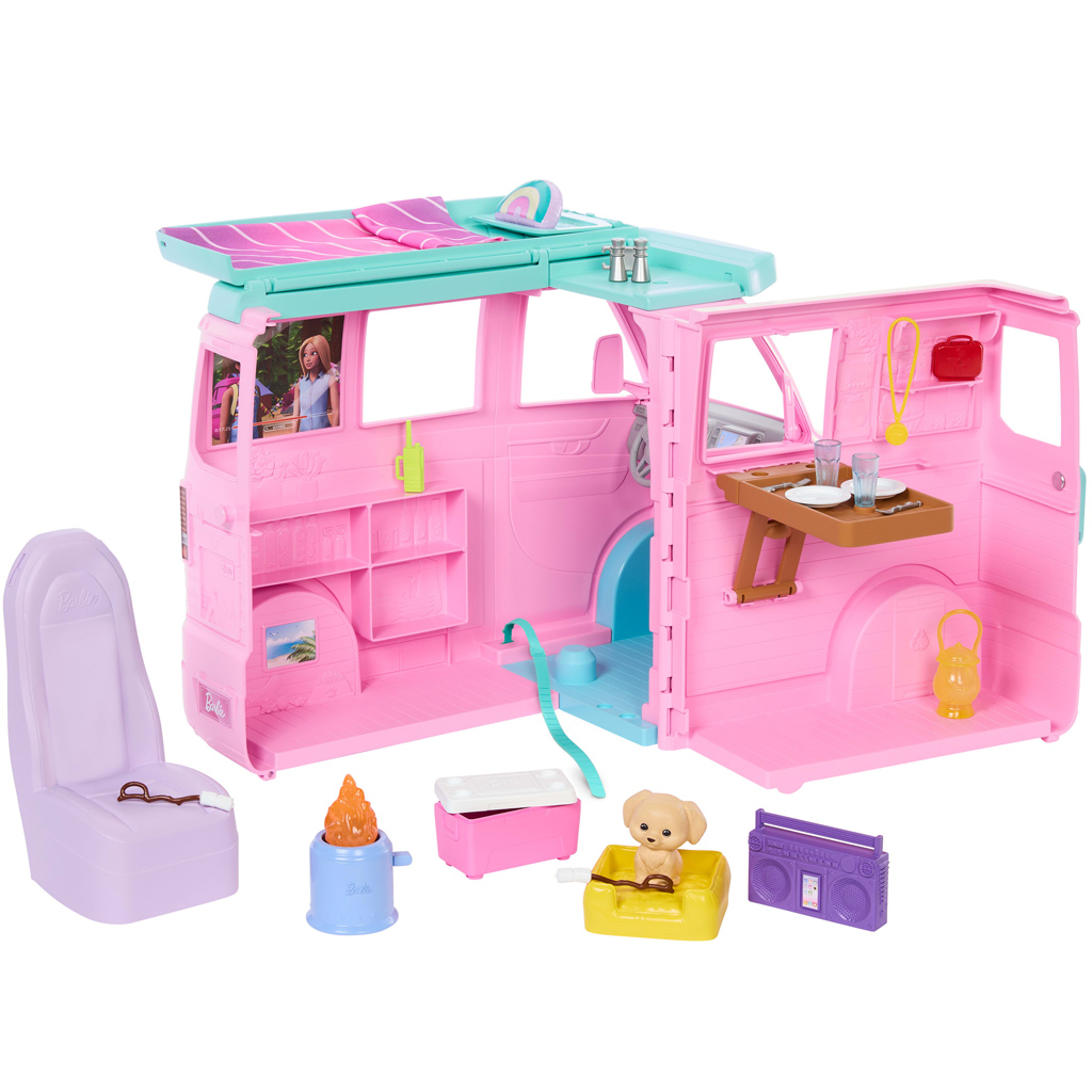 imagen de Barbie Dream Land Road Trip autocaravana con 20 accesorios – Mattel 3