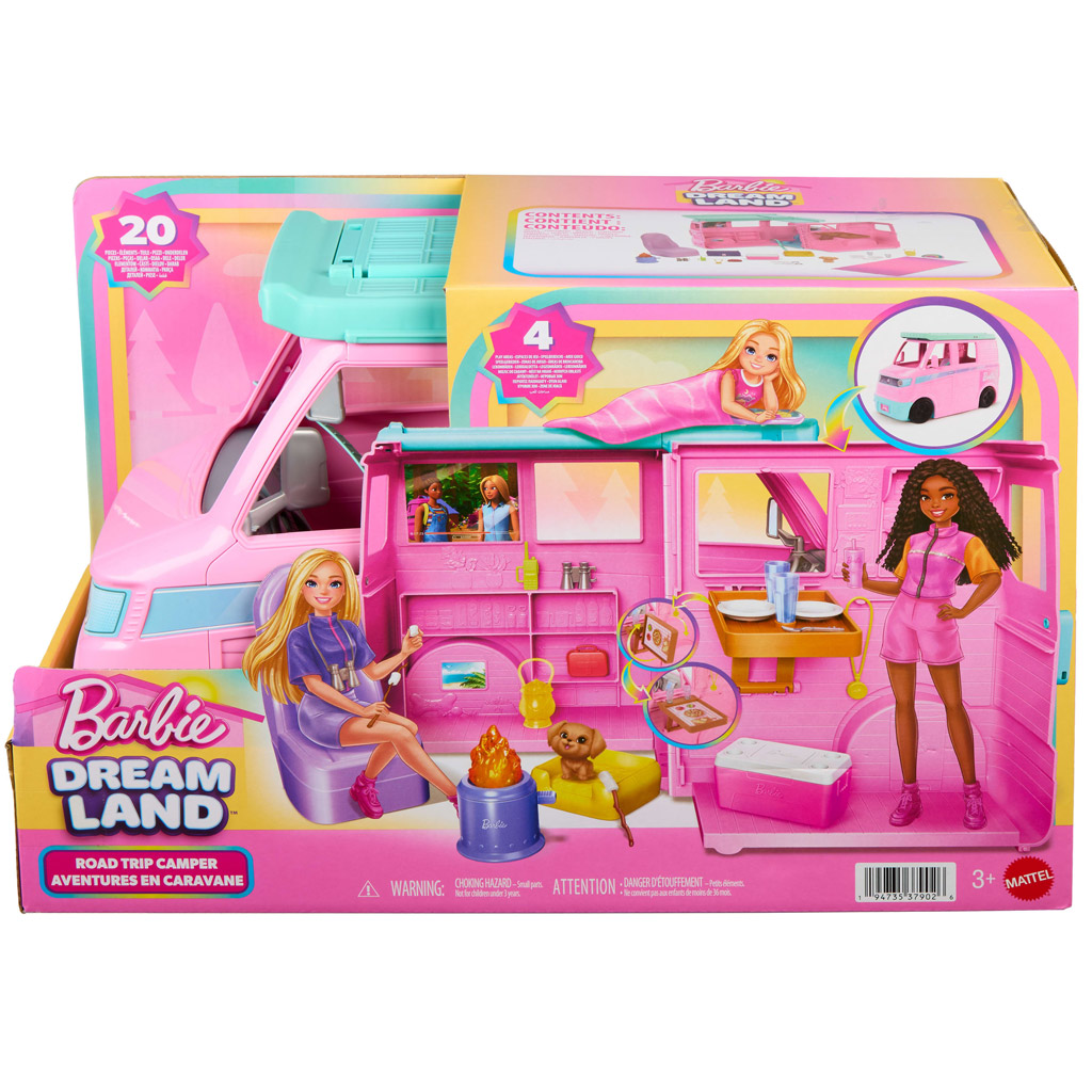 imagen de Barbie Dream Land Road Trip autocaravana con 20 accesorios – Mattel 1