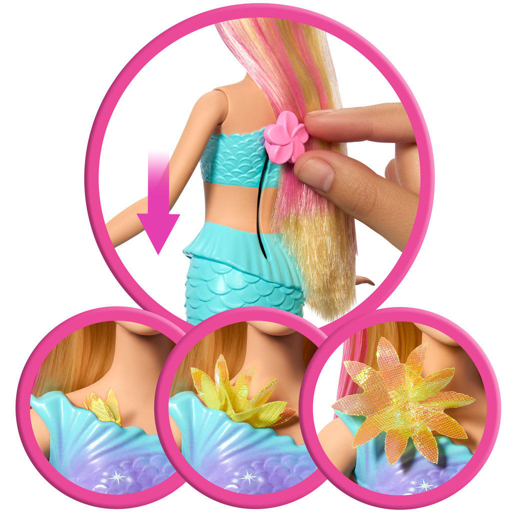 imagen de Barbie Dreamtopia: Magia de flores sirena muñeca - Mattel 4