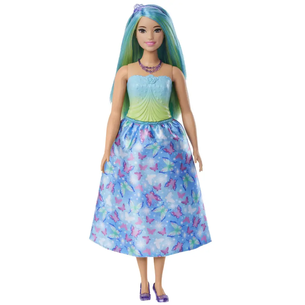 imagen de Barbie Dreamtopia: Muñeca princesa con vestido de mariposas azules - Mattel 2