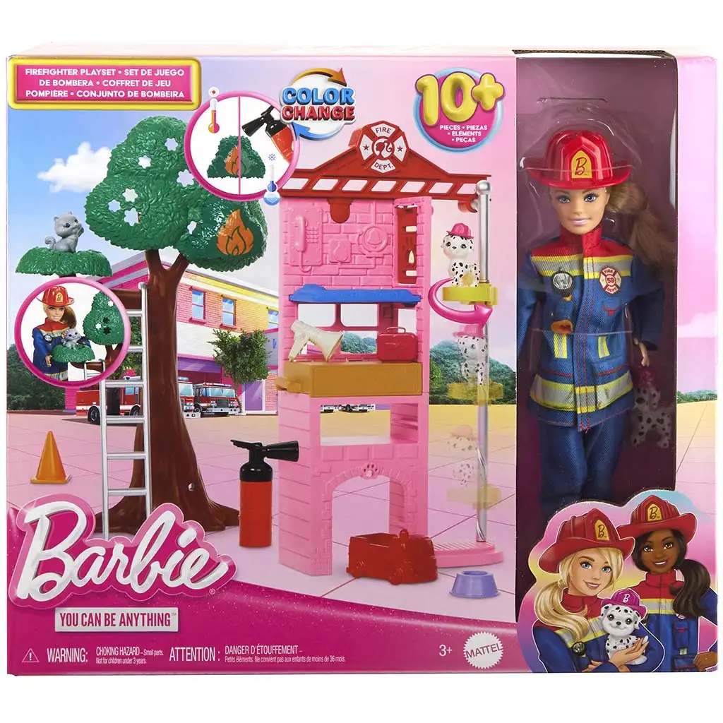 imagen de Barbie: Juego de estación de bomberos - Mattel 1